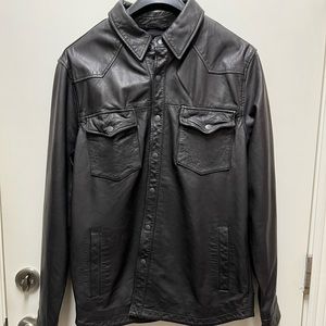 Luck Brand leather shirt jacket